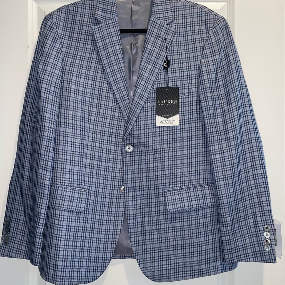 Lauren Ralph Lauren Navy Checkered Men's Blazer